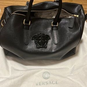 Versace bag black leather with Medusa